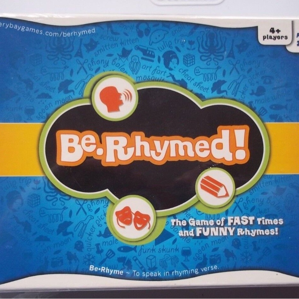 New BE.RHYMED! Game 132 Rhyming Word Pair Cards, Die, Drawing Pads DISCOVERY BAY